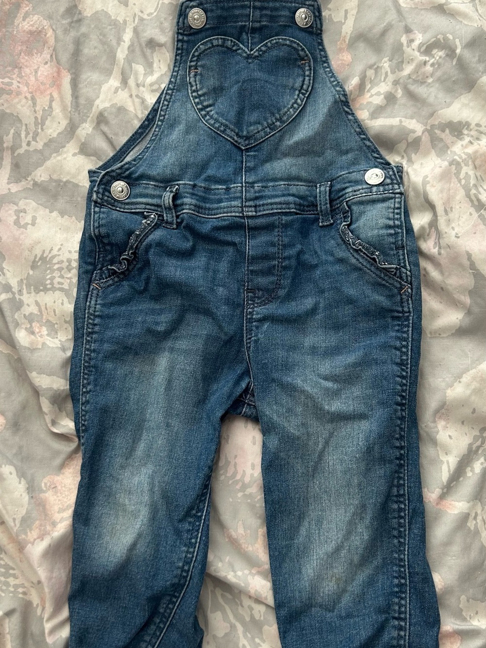 H&M Dark Blue Denim Heart Overalls